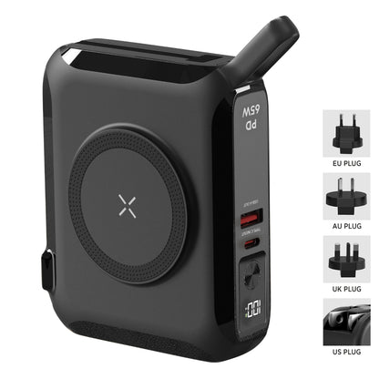 PRO, univerzalni putni punjač laptop pomoćna baterija, 15.000 mah, pd 65w, sa magnetom, crna