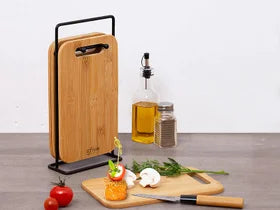 FIVE CUTTING BOARDS + STAND 4/1