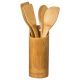 FIVE-PIECE BAMBOO UTENSIL SET 4/1 WITH HOLDER 8X32.2CM