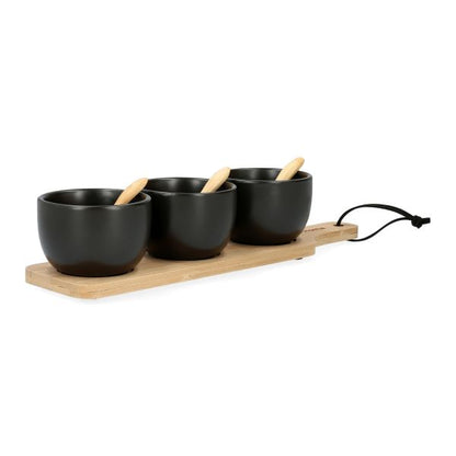 Bowl SET FINCAN 32x8cm 3pcs - Black HOMLA
