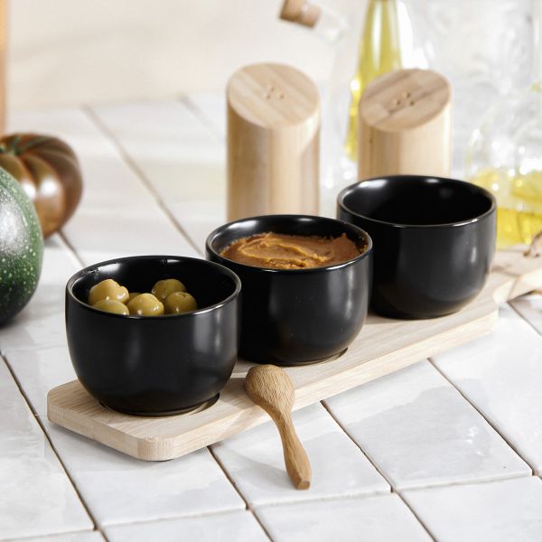 Bowl SET FINCAN 32x8cm 3pcs - Black HOMLA