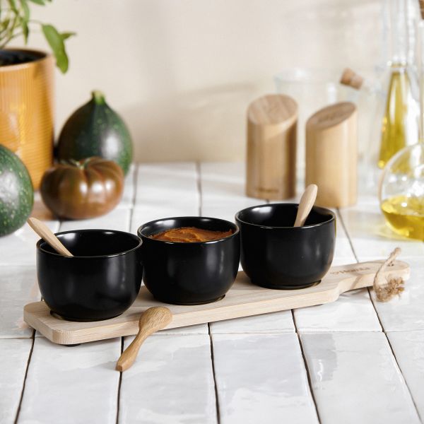 Bowl SET FINCAN 32x8cm 3pcs - Black HOMLA
