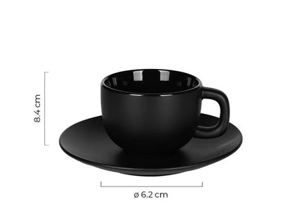 Set od dve keramičke šolje za cappuccino sa tacnama, 2 x 200 ml