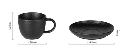 TRIBECA, set od dve keramičke šolje za cappuccino sa tacnama, 2 x 180 ml