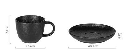 TRIBECA MINI,set od dve keramičke šolje za espresso sa tacnama, 2 x 90 ml