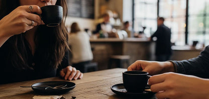 TRIBECA MINI,set od dve keramičke šolje za espresso sa tacnama, 2 x 90 ml