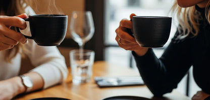 TRIBECA, set od dve keramičke šolje za cappuccino sa tacnama, 2 x 180 ml