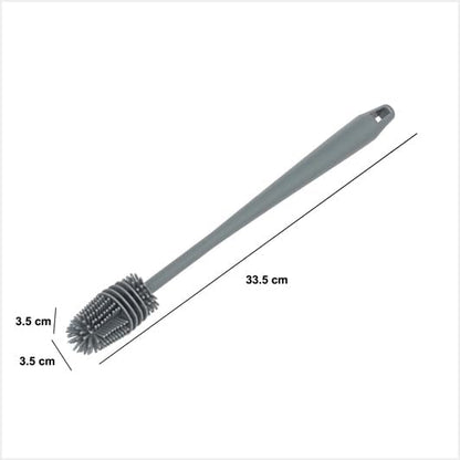 FIVE BOTTLE WASHING BRUSH 3.5X3.5X33.5 RUBBER GREY