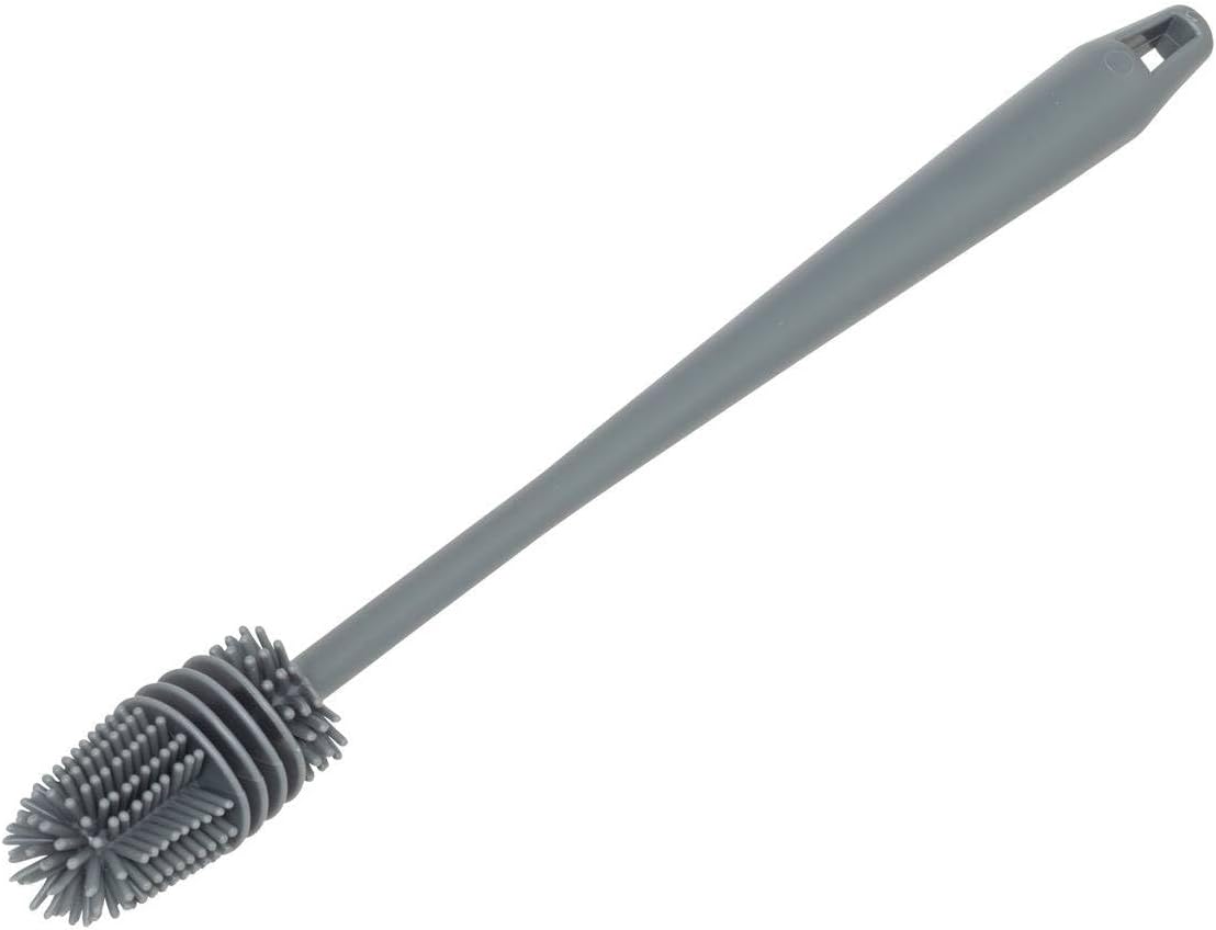 FIVE BOTTLE WASHING BRUSH 3.5X3.5X33.5 RUBBER GREY
