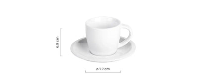 MOMENTO, šolja za cappuccino sa tacnom od fine keramike, 150 ml, bela AP