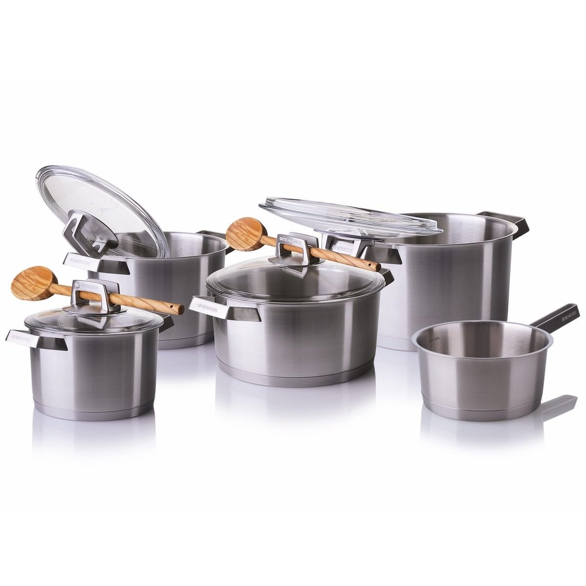 MEHRZER Set šerpi PREMIUM INOX 18/10 – 9 kom