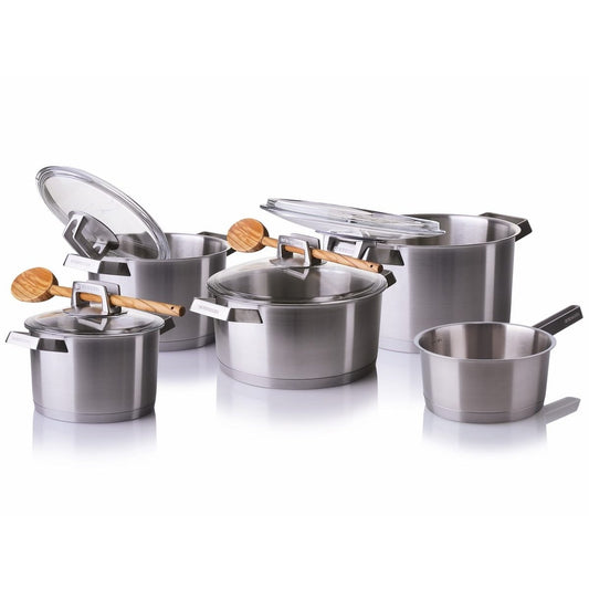 MEHRZER Set šerpi PREMIUM INOX 18/10 – 9 kom